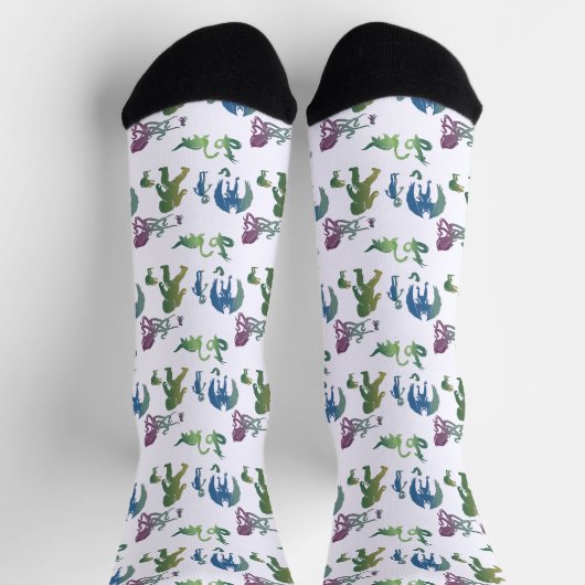 Cryptid Wiedersehen Bigfoot, Nessie, Mothman Patte Socken (Oben)