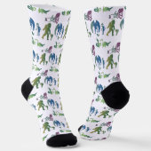 Cryptid Wiedersehen Bigfoot, Nessie, Mothman Patte Socken (Gewinkelt)