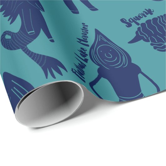 Cryptids Cryptozoology Identification Guide Wrappi Geschenkpapier (Rolleneckpunkt)