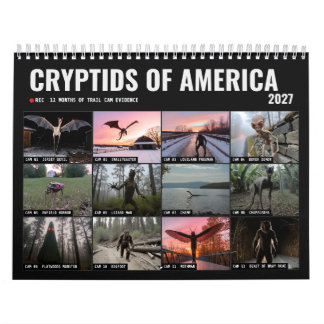 Cryptids of America 2027 Trail Cam Bigfoot Mothman Kalender
