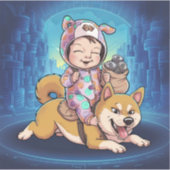 Crypto Baby and Dog Aufkleber (Vorderseite)