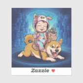 Crypto Baby and Dog Aufkleber (Blatt)