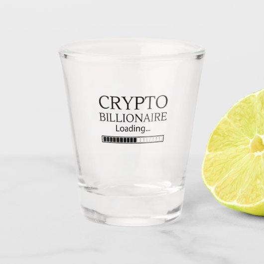 Crypto billionaire laden lustigen Online-Handel Schnapsglas (Vorderseite)