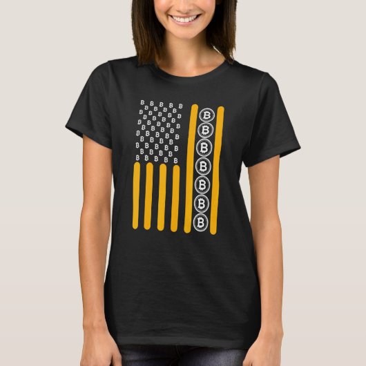 Crypto Bitcoin Cryptowährung Blockchain - Flagge T-Shirt (Vorderseite)