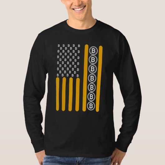 Crypto Bitcoin Cryptowährung Blockchain - Flagge T-Shirt (Vorderseite)
