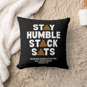 Crypto Bitcoin Investor BLEIBE HUMBLE STACK SATS Kissen