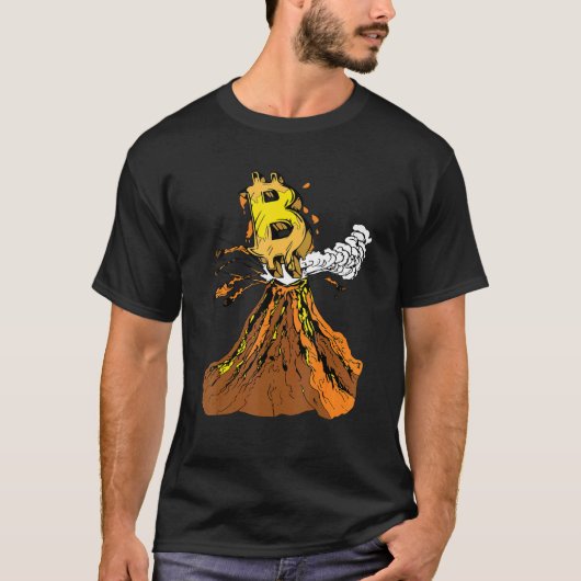 Crypto Bitcoin Vulkan Meme für Kryptowährung Tra T-Shirt (Vorderseite)