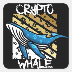 Crypto Btc Whale - Kryptomünze Quadratischer Aufkleber