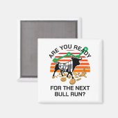 CRYPTO BULL FÜHRT Bitcoin AUS Magnet (Vorderseite/Rückseite)