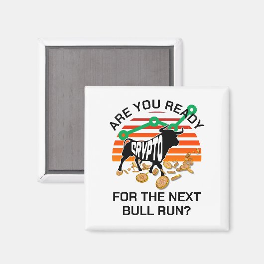 CRYPTO BULL FÜHRT Bitcoin AUS Magnet (Vorderseite/Rückseite)