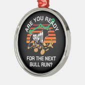 CRYPTO BULL RUN sind Sie bereit Bitcoin Ornament Aus Metall (Links)