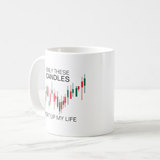 Crypto Candlesticks Personalisiert Kaffeetasse (Vorderseite Links)
