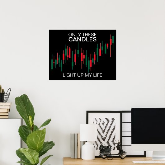 Crypto Candlesticks Personalisiert Poster (Heimbüro)