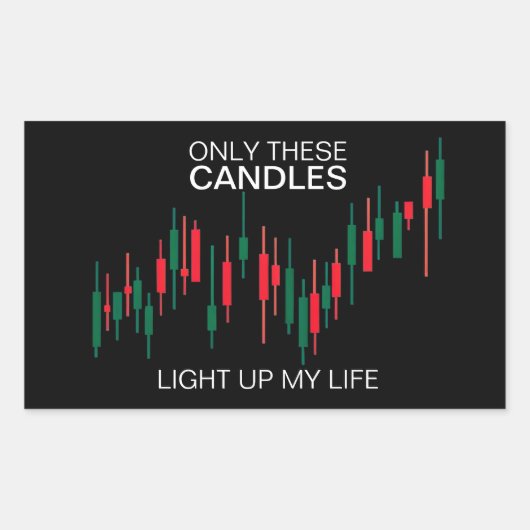 Crypto Candlesticks Personalisiert Rechteckiger Aufkleber (Vorderseite)