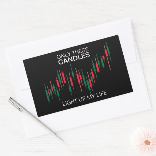 Crypto Candlesticks Personalisiert Rechteckiger Aufkleber (Umschlag)