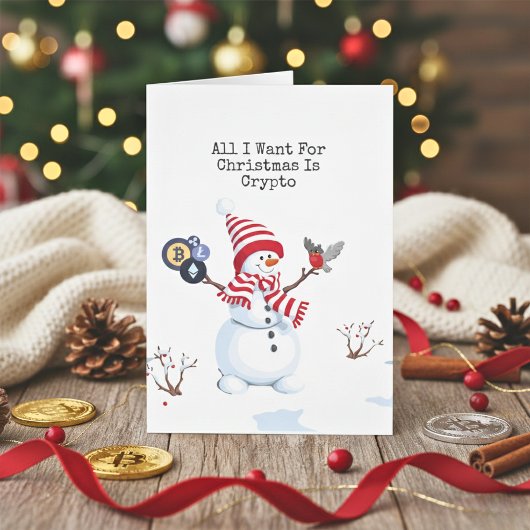 Crypto Christmas Snowman Card