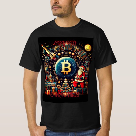Crypto Christmas Tech Santa T - Shirt (Vorderseite)