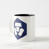 Crypto.com codieren CRO-Logo Crypto Blockchain Zweifarbige Tasse (Vorderseite Links)