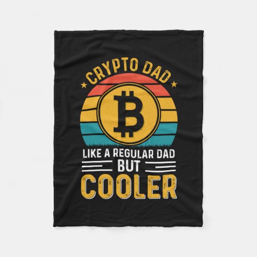 Crypto Dad Retro Sunset Fleecedecke (Vorderseite)
