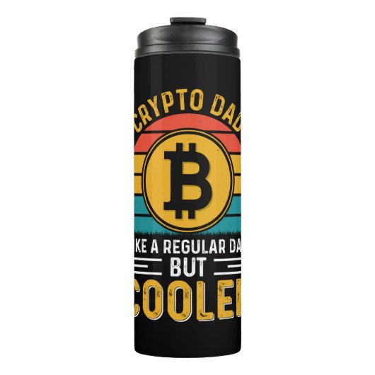 Crypto Dad Retro Sunset Thermosbecher (Vorderseite)