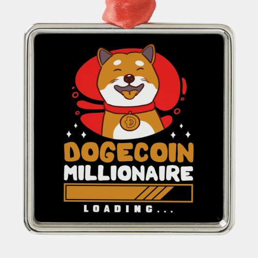 Crypto DogeCoin Millionaire Loading Ornament Aus Metall (Vorne)