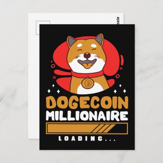 Crypto DogeCoin Millionaire Loading Postkarte (Vorne/Hinten)