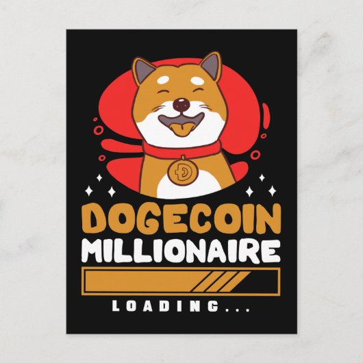 Crypto DogeCoin Millionaire Loading Postkarte (Vorderseite)