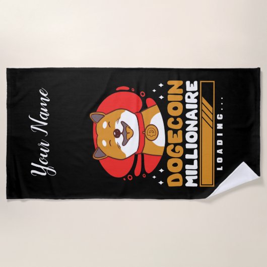 Crypto DogeCoin Millionaire Loading Strandtuch (Vorderseite)