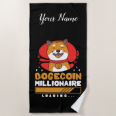 Crypto DogeCoin Millionaire Loading Strandtuch (Vorderseite)