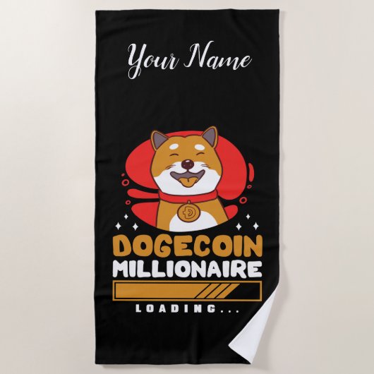 Crypto DogeCoin Millionaire Loading Strandtuch (Vorderseite)