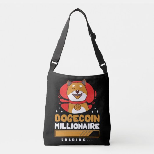 Crypto DogeCoin Millionaire Loading Tragetaschen Mit Langen Trägern (Vorderseite)
