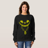 Crypto Face Bitcoin Kettenmünze Crypto Blockchain Sweatshirt (Vorne ganz)
