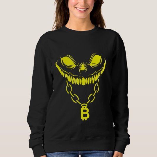 Crypto Face Bitcoin Kettenmünze Crypto Blockchain Sweatshirt (Vorderseite)