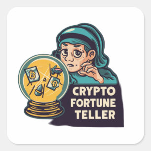 Crypto Fortune Teller Quadratischer Aufkleber