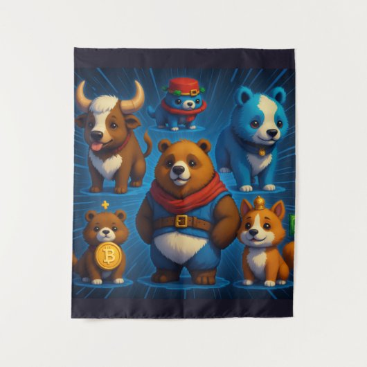 Crypto Friends Wandteppich (Vorderseite)