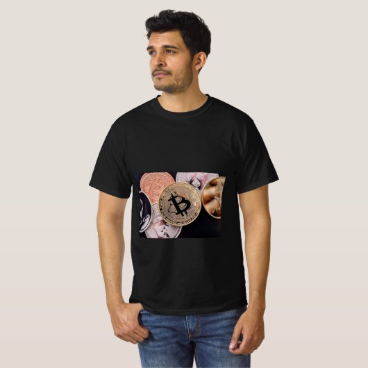 Crypto King: Bitcoin & Blockchain T - Shirt (Vorne ganz)