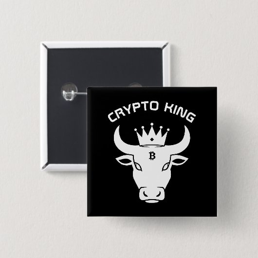 Crypto King Personalisiert Black Button (Vorne & Hinten)