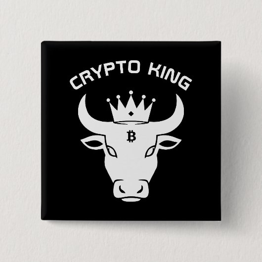 Crypto King Personalisiert Black Button (Vorderseite)