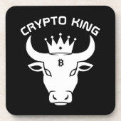 Crypto King Personalisiert Black Getränkeuntersetzer (Vorderseite)