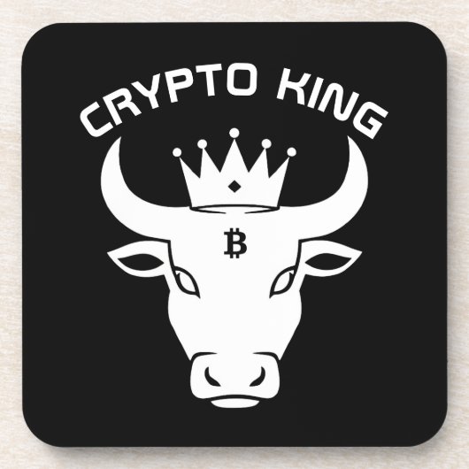 Crypto King Personalisiert Black Getränkeuntersetzer (Vorderseite)