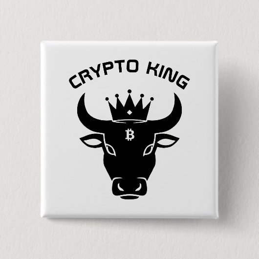 Crypto King Personalisiert White Button (Vorderseite)