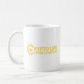 Crypto Life Coffee Company Original Gold Logo Kaffeetasse (Links)