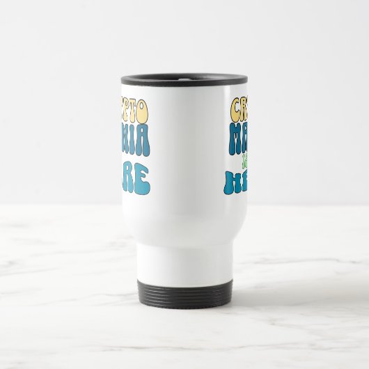 Crypto Mania Retro Blue Travel Mug Reisebecher (Mittel)