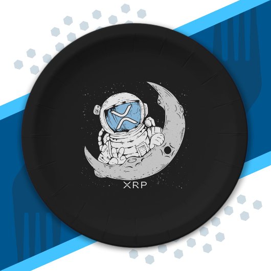 Crypto Meme XRP Kryptowährung Niedlich Astronaut M Pappteller