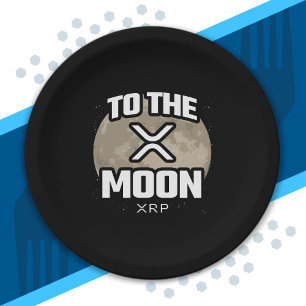 Crypto Meme - XRP to the Moon - XRP Kryptowährung Pappteller