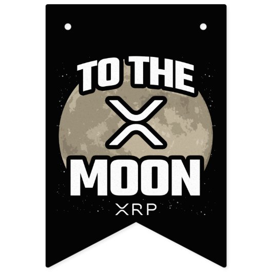 Crypto Meme - XRP to the Moon - XRP Kryptowährung Wimpelkette (Zweite Fahne)