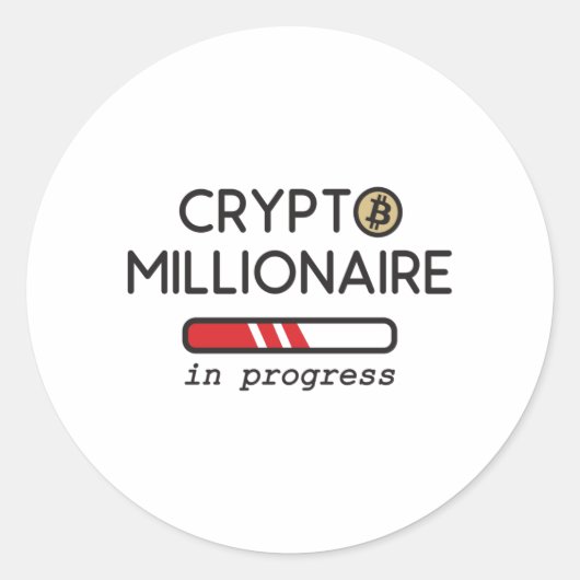 Crypto Millionaire in progress Runder Aufkleber (Vorderseite)