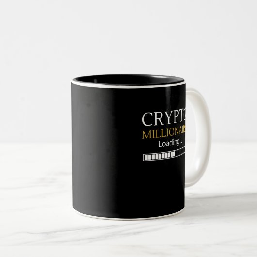 Crypto Millionaire Laden lustige Münzhändler Zweifarbige Tasse (VorderseiteRechts)