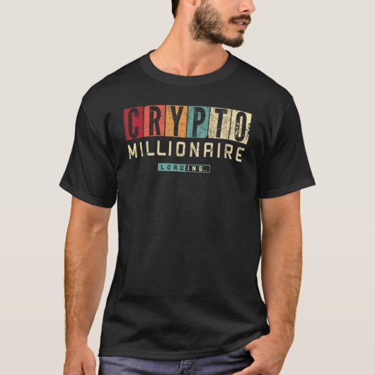 Crypto Millionaire Laden Vintages Bitcoin da T-Shirt (Vorderseite)