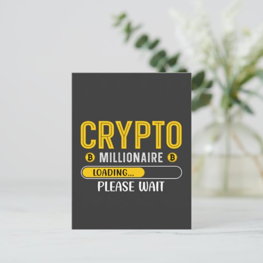 Crypto Millionaire Loading Crypto Währung Postcar Postkarte (Stehend Vorderseite)